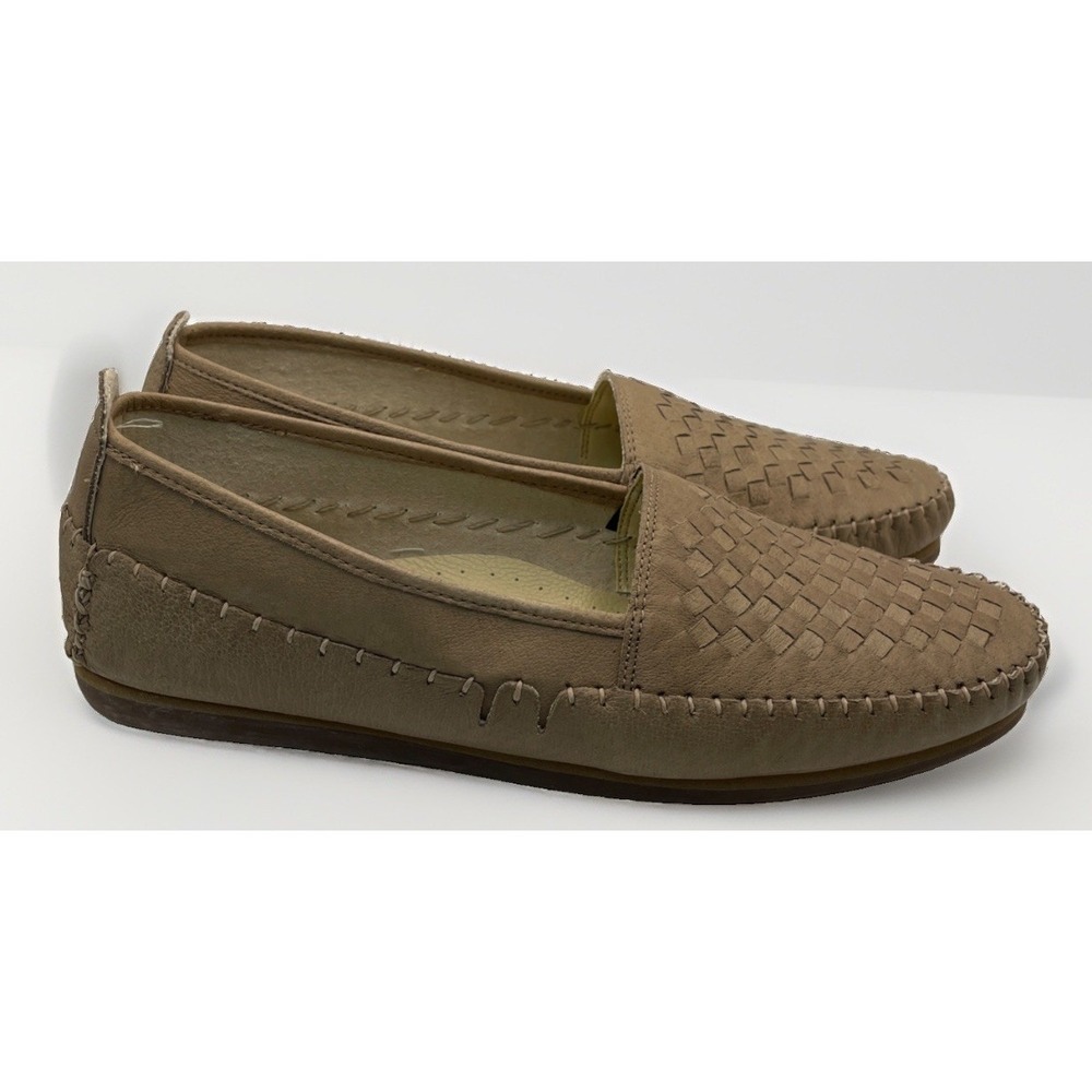 Thom Mcan Beige Woven Whipstitch Driving Loafers Men's Size 11